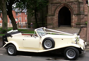 Wedding car outside church
