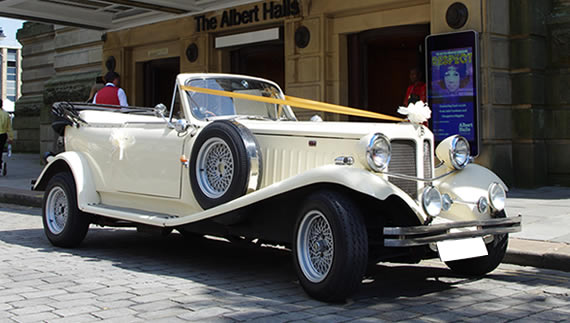 Open top wedding car