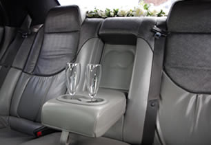 Rear seating in limousine