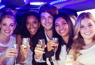 Passengers enjoy Champagne drinks while travelling