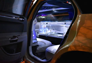 Interior lighting in Chrysler limousine
