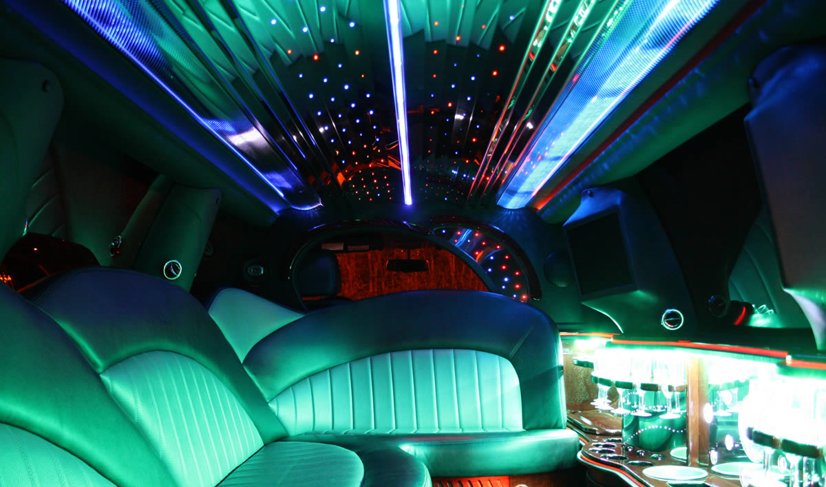 Inside silver 'Hummer' limo